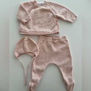 Zara Baby knit Set 1-3m pale pink